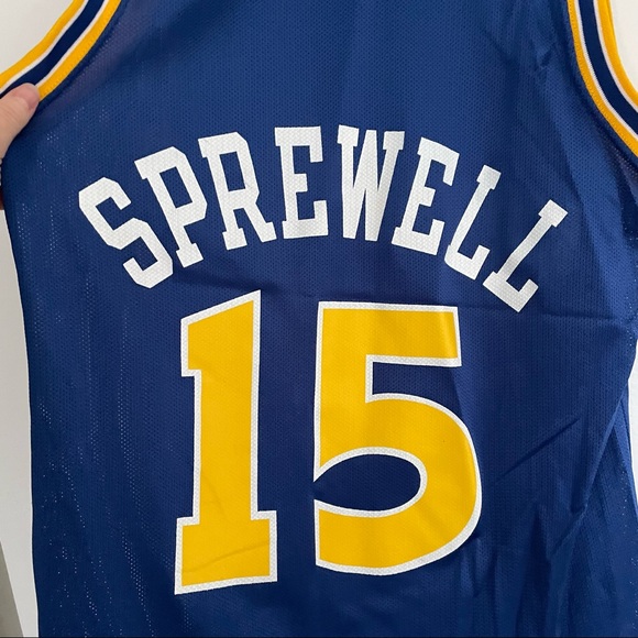 Vintage Latrell Sprewell Warriors jersey by Champion size 40 - Picture 2 of 6